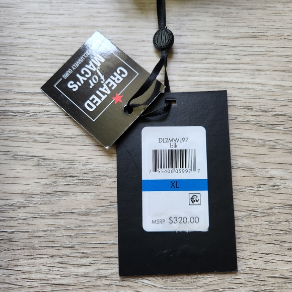 DKNY Black Wool Coat Womens Xl Long Zipper Pockets Button - Picture 9 of 14